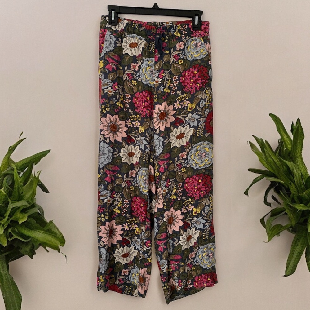 LOFT Pants Womens XS Multicolor Floral Wide Leg
